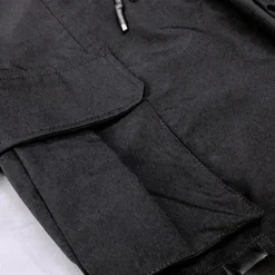 Hot OUKU Men's Cargo Pants Joggers Techwear Drawstring Elastic Waist Multi Pocket Graphic Letter Comfort Wearable Casual Daily Holiday Sports Fashion Black
