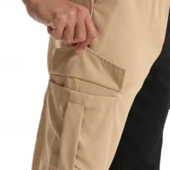 OUKU Men's Cargo Pants Joggers Trousers Drawstring Elastic Waist Multi Pocket Color Block Wearable Outdoor Daily Camping & Hiking Fashion Classic Army Green Khaki