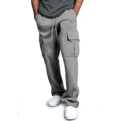 Hot OUKU Men's Cargo Pants Sweatpants Joggers Trousers Cargo Sweatpants Wide Leg Solid Color Full Length Sports Outdoor Daily Classic Casual Loose Fit Black White