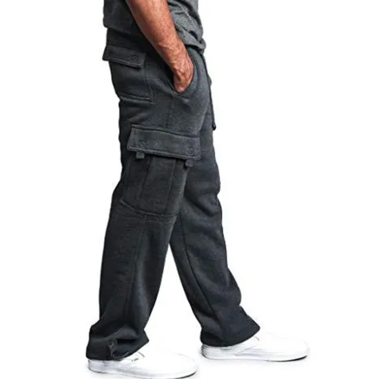 Hot OUKU Men's Cargo Pants Sweatpants Joggers Trousers Cargo Sweatpants Wide Leg Solid Color Full Length Sports Outdoor Daily Classic Casual Loose Fit Black White