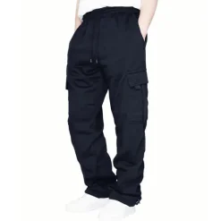 Hot OUKU Men's Cargo Pants Sweatpants Joggers Trousers Cargo Sweatpants Wide Leg Solid Color Full Length Sports Outdoor Daily Classic Casual Loose Fit Black White