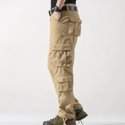 Clearance OUKU Men's Cargo Pants Tactical Pants Trousers Buttons Multi Pocket Plain Wearable Outdoor Daily Camping & Hiking Fashion Classic Dark Khaki Grass Green
