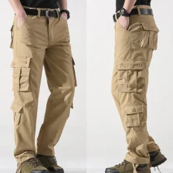 Clearance OUKU Men's Cargo Pants Tactical Pants Trousers Buttons Multi Pocket Plain Wearable Outdoor Daily Camping & Hiking Fashion Classic Dark Khaki Grass Green