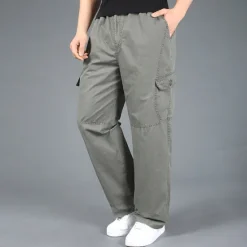 Clearance OUKU Men's Cargo Pants Tactical Pants Trousers Drawstring Elastic Waist Multi Pocket Plain Wearable Outdoor Daily Camping & Hiking Fashion Classic Black Yellow