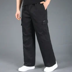 Clearance OUKU Men's Cargo Pants Tactical Pants Trousers Drawstring Elastic Waist Multi Pocket Plain Wearable Outdoor Daily Camping & Hiking Fashion Classic Black Yellow