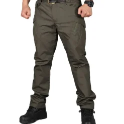 OUKU Men's Cargo Pants Tactical Pants Trousers Multi Pocket Plain Wearable Outdoor Casual Daily Cotton Blend Sports Fashion Black Army Green