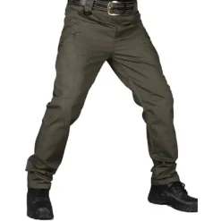 OUKU Men's Cargo Pants Tactical Pants Trousers Multi Pocket Plain Wearable Outdoor Casual Daily Cotton Blend Sports Fashion Black Army Green