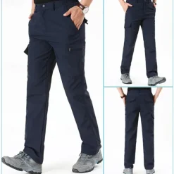 Best OUKU Men's Cargo Pants Tactical Pants Trousers Hiking Pants Buttons Multi Pocket Plain Quick Dry Wearable Outdoor Daily Camping & Hiking Fashion Classic Black Army Green