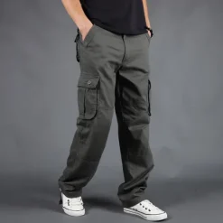 Outlet OUKU Men's Cargo Pants Tactical Pants Trousers Hiking Pants Buttons Multi Pocket Plain Wearable Outdoor Daily Camping & Hiking Fashion Classic Gray Green Grass Green