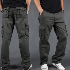 Outlet OUKU Men's Cargo Pants Tactical Pants Trousers Hiking Pants Buttons Multi Pocket Plain Wearable Outdoor Daily Camping & Hiking Fashion Classic Gray Green Grass Green