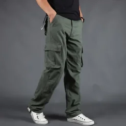 Outlet OUKU Men's Cargo Pants Tactical Pants Trousers Hiking Pants Buttons Multi Pocket Plain Wearable Outdoor Daily Camping & Hiking Fashion Classic Gray Green Grass Green