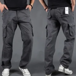 Outlet OUKU Men's Cargo Pants Tactical Pants Trousers Hiking Pants Buttons Multi Pocket Plain Wearable Outdoor Daily Camping & Hiking Fashion Classic Gray Green Grass Green