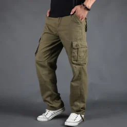Outlet OUKU Men's Cargo Pants Tactical Pants Trousers Hiking Pants Buttons Multi Pocket Plain Wearable Outdoor Daily Camping & Hiking Fashion Classic Gray Green Grass Green