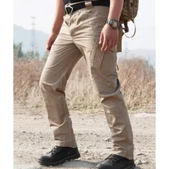Hot OUKU Men's Cargo Pants Tactical Pants Trousers Buttons Multi Pocket Plain Waterproof Wearable Outdoor Daily Camping & Hiking Fashion Classic Black Khaki