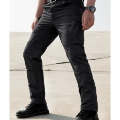 Hot OUKU Men's Cargo Pants Tactical Pants Trousers Buttons Multi Pocket Plain Waterproof Wearable Outdoor Daily Camping & Hiking Fashion Classic Black Khaki