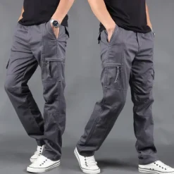 Sale OUKU Men's Cargo Pants Tactical Pants Trousers Hiking Pants Buttons Elastic Waist Multi Pocket Plain Quick Dry Wearable Outdoor Daily Camping & Hiking Fashion Classic Black Army Green