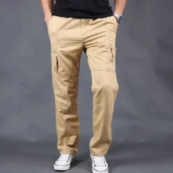 Sale OUKU Men's Cargo Pants Tactical Pants Trousers Hiking Pants Buttons Elastic Waist Multi Pocket Plain Quick Dry Wearable Outdoor Daily Camping & Hiking Fashion Classic Black Army Green
