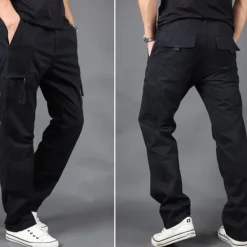 Sale OUKU Men's Cargo Pants Tactical Pants Trousers Hiking Pants Buttons Elastic Waist Multi Pocket Plain Quick Dry Wearable Outdoor Daily Camping & Hiking Fashion Classic Black Army Green