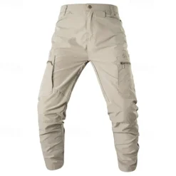 Hot OUKU Men's Cargo Pants Tactical Pants Trousers Elastic Waist Multi Pocket Straight Leg Plain Waterproof Quick Dry Full Length Outdoor Casual Daily Fashion Streetwear Black Green