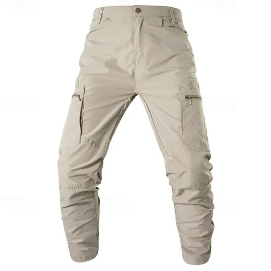 Hot OUKU Men's Cargo Pants Tactical Pants Trousers Elastic Waist Multi Pocket Straight Leg Plain Waterproof Quick Dry Full Length Outdoor Casual Daily Fashion Streetwear Black Green