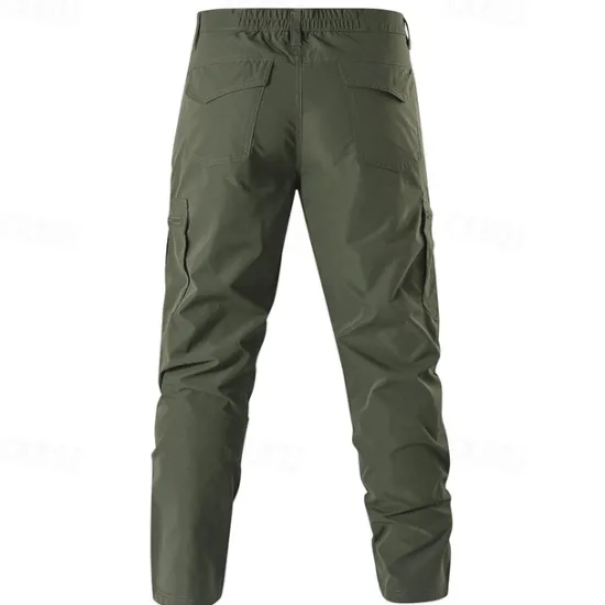 Hot OUKU Men's Cargo Pants Tactical Pants Trousers Elastic Waist Multi Pocket Straight Leg Plain Waterproof Quick Dry Full Length Outdoor Casual Daily Fashion Streetwear Black Green