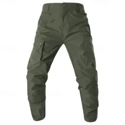 Hot OUKU Men's Cargo Pants Tactical Pants Trousers Elastic Waist Multi Pocket Straight Leg Plain Waterproof Quick Dry Full Length Outdoor Casual Daily Fashion Streetwear Black Green