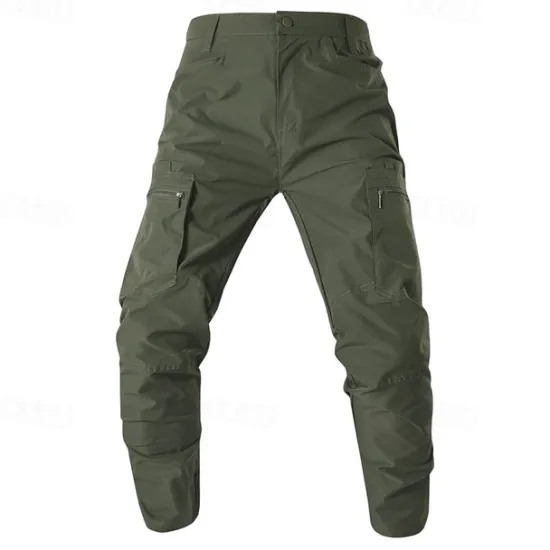 Hot OUKU Men's Cargo Pants Tactical Pants Trousers Elastic Waist Multi Pocket Straight Leg Plain Waterproof Quick Dry Full Length Outdoor Casual Daily Fashion Streetwear Black Green