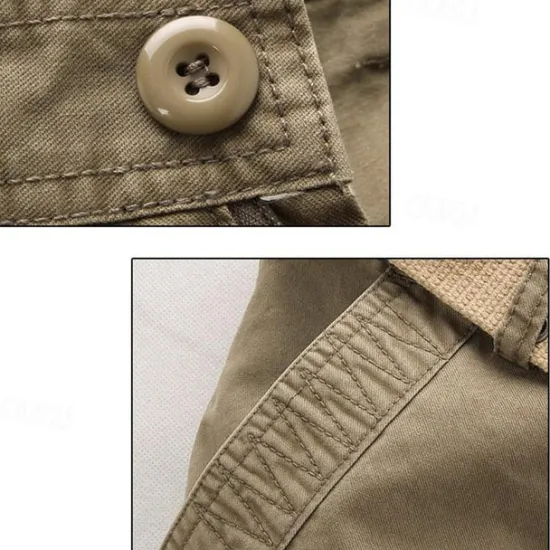 Discount OUKU Men's Cargo Pants Tactical Pants Trousers Buttons Multi Pocket Plain Wearable Outdoor Daily Camping & Hiking Fashion Classic Black Army Green
