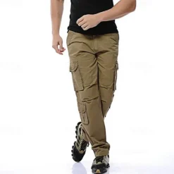 Discount OUKU Men's Cargo Pants Tactical Pants Trousers Buttons Multi Pocket Plain Wearable Outdoor Daily Camping & Hiking Fashion Classic Black Army Green