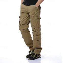 Discount OUKU Men's Cargo Pants Tactical Pants Trousers Buttons Multi Pocket Plain Wearable Outdoor Daily Camping & Hiking Fashion Classic Black Army Green