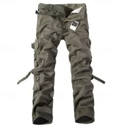 Discount OUKU Men's Cargo Pants Tactical Pants Trousers Buttons Multi Pocket Plain Wearable Outdoor Daily Camping & Hiking Fashion Classic ArmyGreen Grass Green