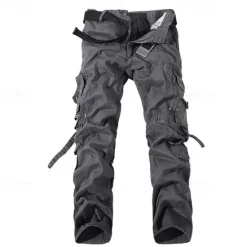 OUKU Men's Cargo Pants Tactical Pants Trousers Buttons Multi Pocket Plain Wearable Outdoor Daily Camping & Hiking Fashion Classic Grass Green Black