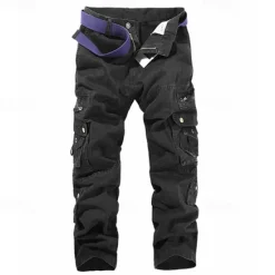 Hot OUKU Men's Cargo Pants Tactical Pants Trousers Buttons Multi Pocket Plain Wearable Outdoor Daily Camping & Hiking Fashion Classic ArmyGreen Black