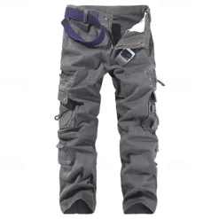 Hot OUKU Men's Cargo Pants Tactical Pants Trousers Buttons Multi Pocket Plain Wearable Outdoor Daily Camping & Hiking Fashion Classic ArmyGreen Black