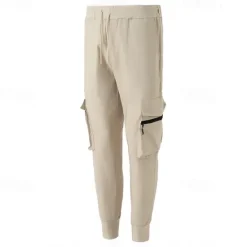 Sale OUKU Men's Cargo Pants Tapered pants Trousers Drawstring Elastic Waist Multi Pocket Plain Wearable Outdoor Daily Camping & Hiking Fashion Classic Black Army Green