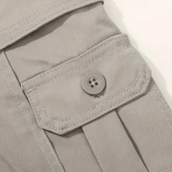 Hot OUKU Men's Cargo Pants Trousers Buttons Multi Pocket Plain Quick Dry Moisture Wicking Full Length Outdoor Daily Camping & Hiking Fashion Classic Black Army Green