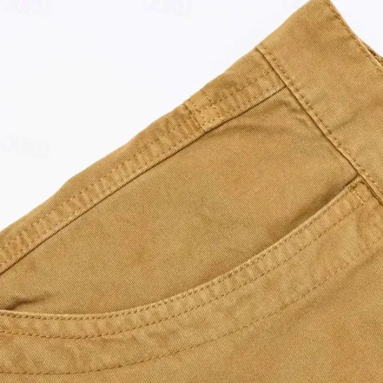 Best OUKU Men's Cargo Pants Trousers Buttons Multi Pocket Plain Wearable Outdoor Daily Camping & Hiking Fashion Classic ArmyGreen turmeric
