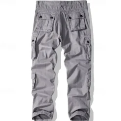 Best OUKU Men's Cargo Pants Trousers Buttons Multi Pocket Plain Wearable Outdoor Daily Camping & Hiking Fashion Classic ArmyGreen turmeric