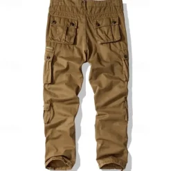 Best OUKU Men's Cargo Pants Trousers Buttons Multi Pocket Plain Wearable Outdoor Daily Camping & Hiking Fashion Classic ArmyGreen turmeric