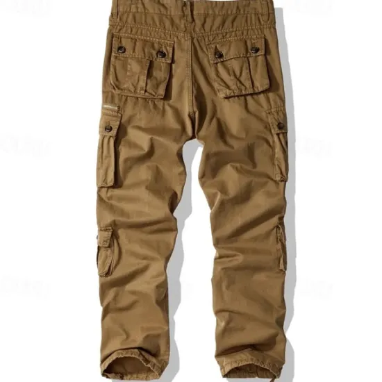 Best OUKU Men's Cargo Pants Trousers Buttons Multi Pocket Plain Wearable Outdoor Daily Camping & Hiking Fashion Classic ArmyGreen turmeric