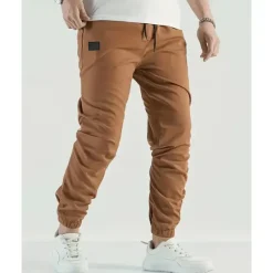 Outlet OUKU Men's Cargo Pants Trousers Pocket Drawstring Elastic Waist Plain Wearable Outdoor Daily Camping & Hiking Fashion Classic Dark Brown Black