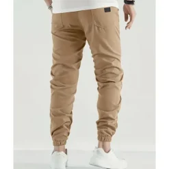 Outlet OUKU Men's Cargo Pants Trousers Pocket Drawstring Elastic Waist Plain Wearable Outdoor Daily Camping & Hiking Fashion Classic Dark Brown Black