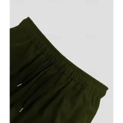 Sale OUKU Men's Cargo Pants Trousers Drawstring Elastic Waist Multi Pocket Plain Wearable Outdoor Daily Camping & Hiking Fashion Classic Black Army Green