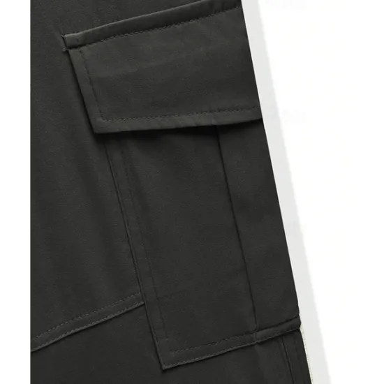 Clearance OUKU Men's Cargo Pants Trousers Drawstring Elastic Waist Multi Pocket Plain Wearable Outdoor Daily Camping & Hiking Fashion Classic Black Army Green
