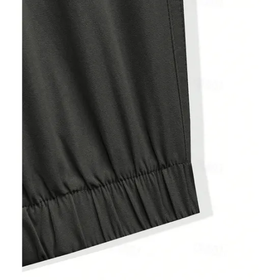 Clearance OUKU Men's Cargo Pants Trousers Drawstring Elastic Waist Multi Pocket Plain Wearable Outdoor Daily Camping & Hiking Fashion Classic Black Army Green