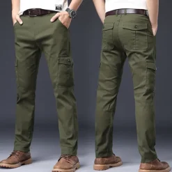 Online OUKU Men's Cargo Pants Trousers Work Pants Buttons Multi Pocket Plain Wearable Outdoor Daily Camping & Hiking Fashion Classic Black Navy Blue