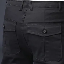 Online OUKU Men's Cargo Pants Trousers Work Pants Buttons Multi Pocket Plain Wearable Outdoor Daily Camping & Hiking Fashion Classic Black Navy Blue