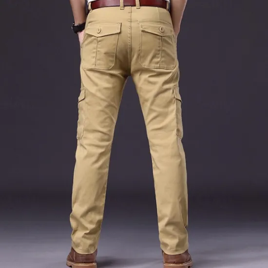 Online OUKU Men's Cargo Pants Trousers Work Pants Buttons Multi Pocket Plain Wearable Outdoor Daily Camping & Hiking Fashion Classic Black Navy Blue