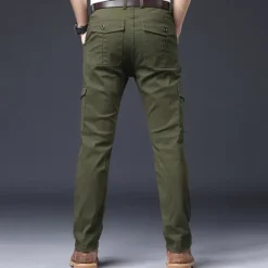 Online OUKU Men's Cargo Pants Trousers Work Pants Buttons Multi Pocket Plain Wearable Outdoor Daily Camping & Hiking Fashion Classic Black Navy Blue
