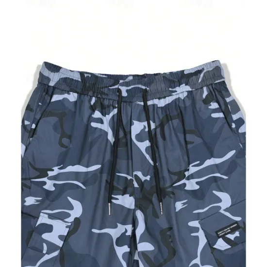 Clearance OUKU Men's Cargo Pants Trousers Camo Pants Elastic Waist Drawstring Multi Pocket Camouflage Wearable Outdoor Daily Camping & Hiking Fashion Classic Blue Green